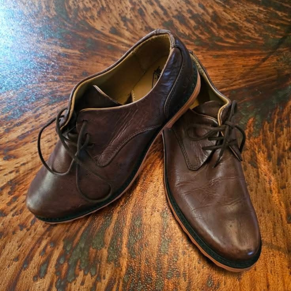Women's Fluevog Kaya Brown Leather Shoes, 9